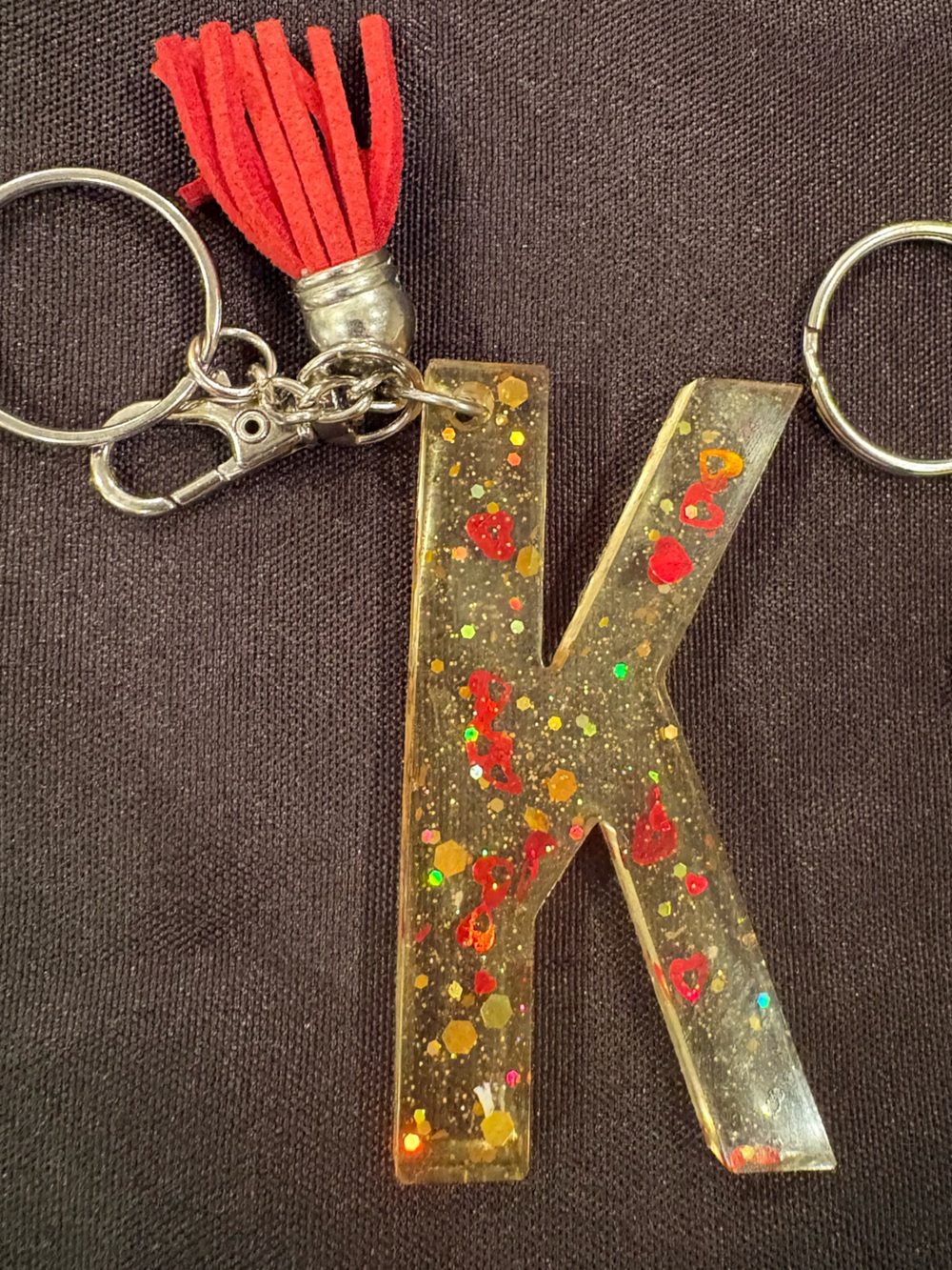 K Initial Resin Keychain - Multicolor - Picture 3 of 4